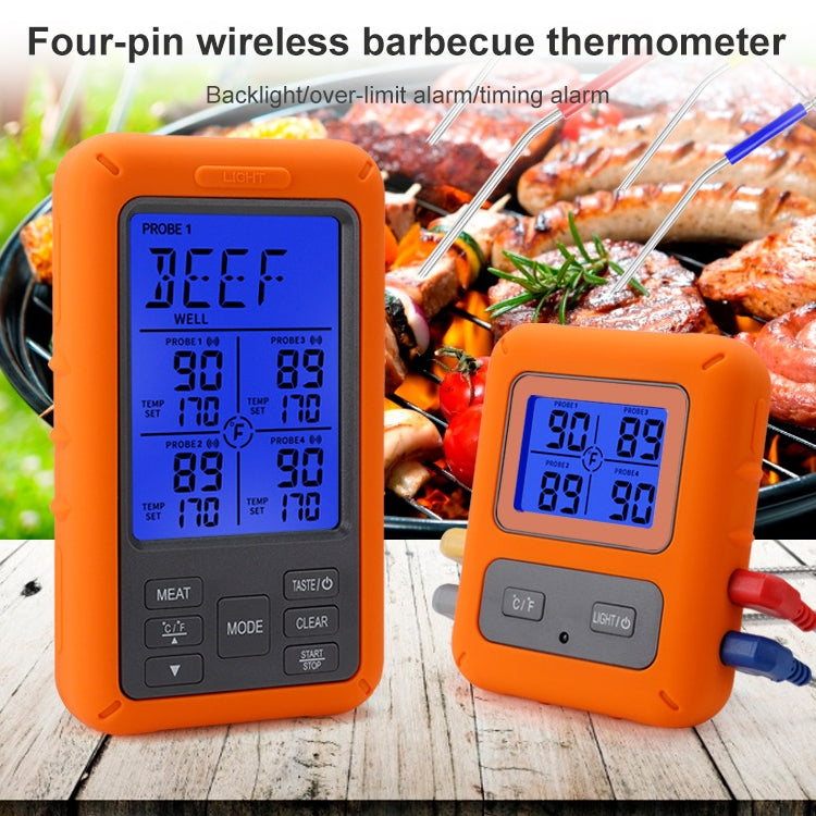 Wireless Food Thermometer with Four Probes - TS-TP40-B