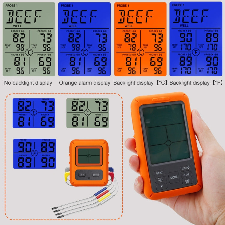 Wireless Food Thermometer with Four Probes - TS-TP40-B