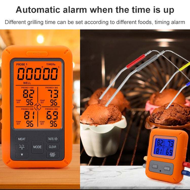 Wireless Food Thermometer with Four Probes - TS-TP40-B
