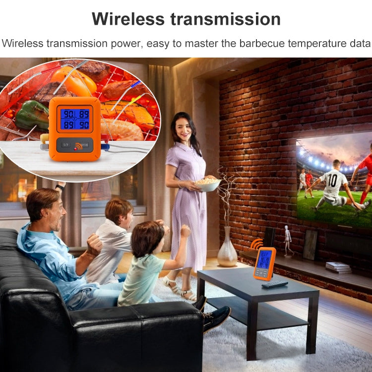 Wireless Food Thermometer with Four Probes - TS-TP40-B