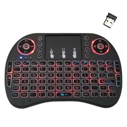 Lingua di supporto: Italia i8 Air Mouse Tastiera retroilluminata wireless con touchpad per Android TV Box e Smart TV e PC Tablet e Xbox360 e PS3 e HTPC/IPTV, Italy