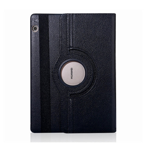 Custodia in pelle con rotazione orizzontale a 360 gradi con texture Litchi per Huawei MediaPad T5 10.1, con supporto, For MediaPad T5 10.1