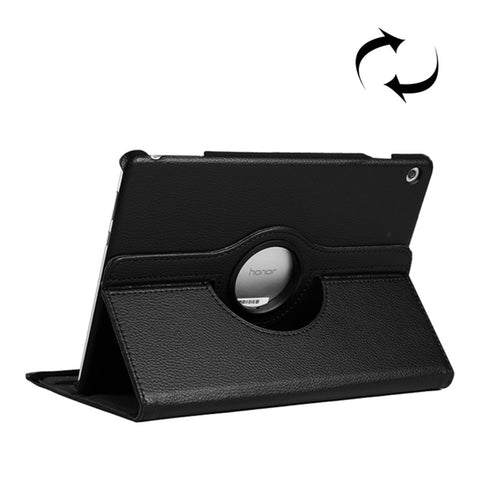Custodia in pelle con rotazione orizzontale a 360 gradi con texture Litchi per Huawei MediaPad T5 10.1, con supporto, For MediaPad T5 10.1