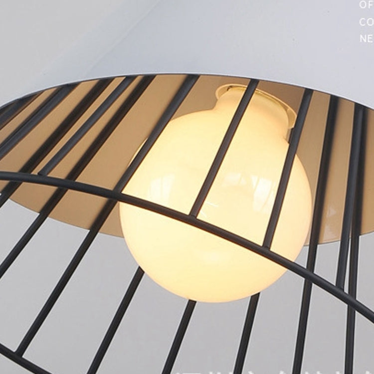 Modern E27 Pendant Light Fixture in Solid Wood and Iron