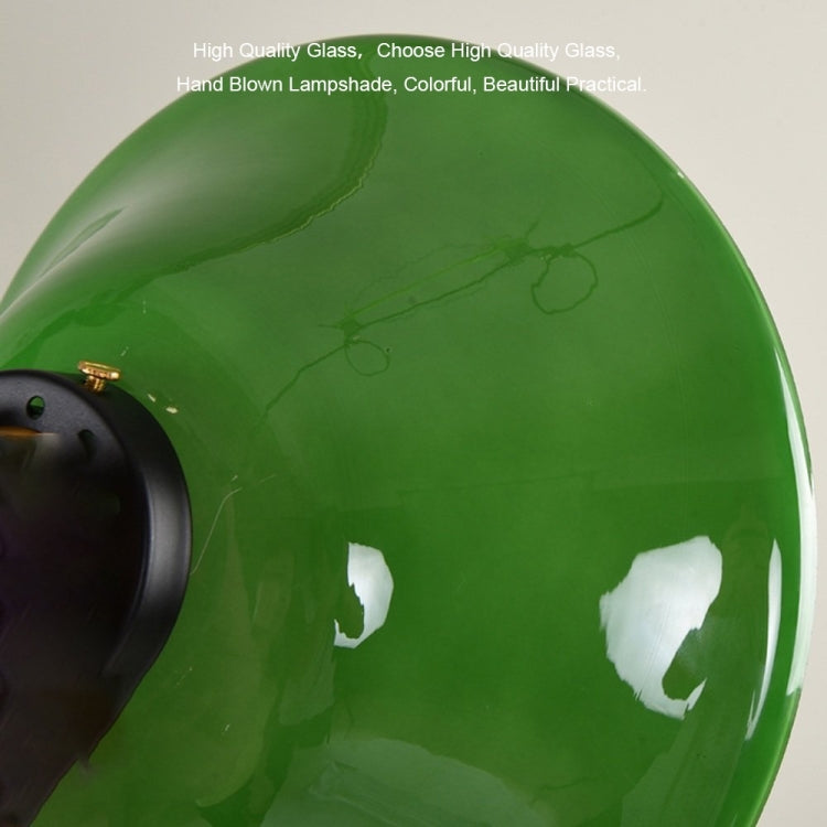 Industrial Vintage LED Pendant Light with Emerald Glass