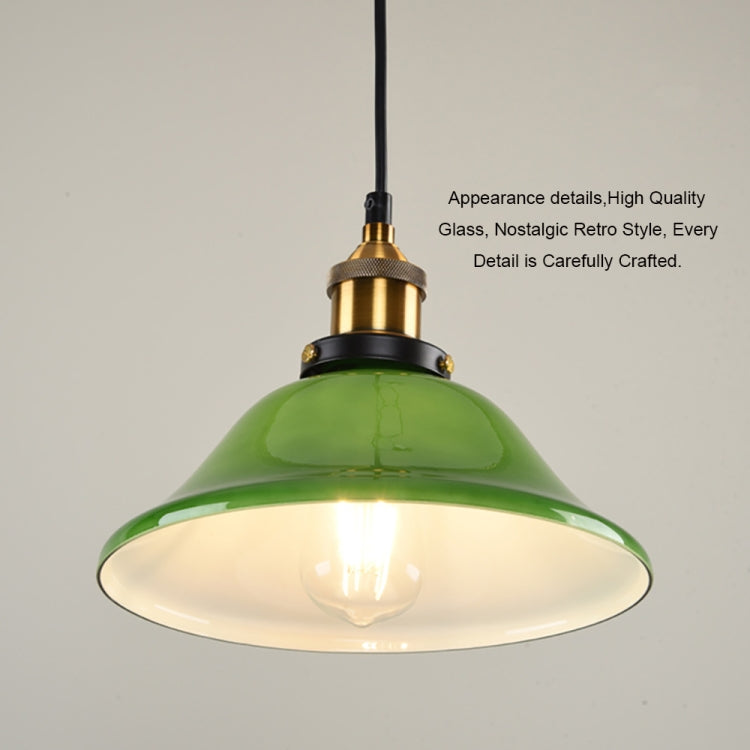 Industrial Vintage LED Pendant Light with Emerald Glass