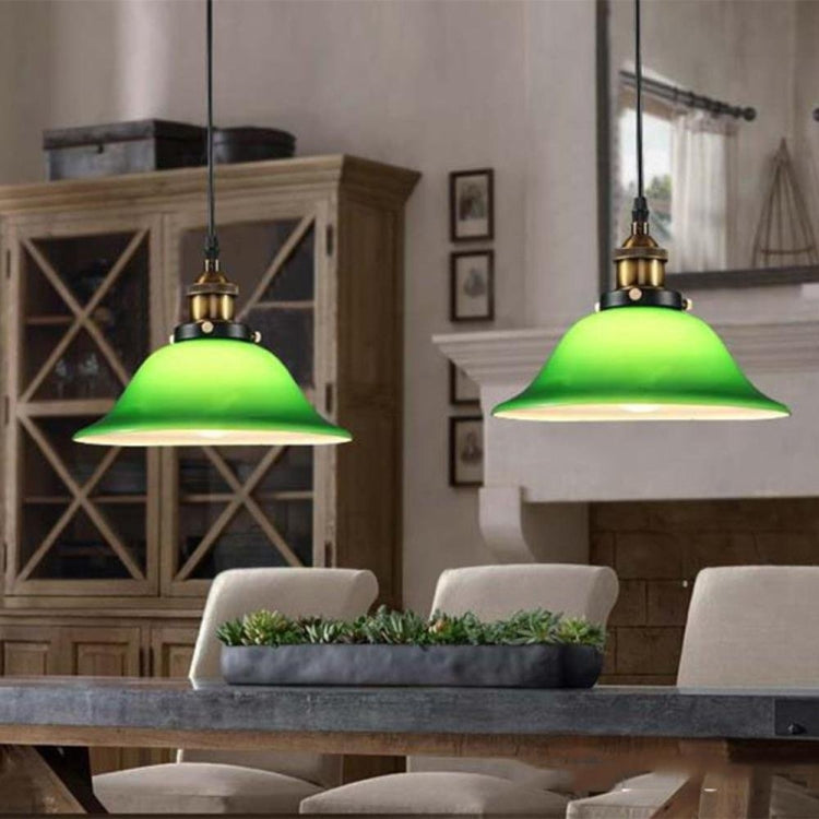 Industrial Vintage LED Pendant Light with Emerald Glass