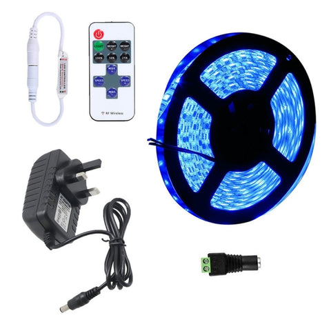 YWXLLight Kit di strisce luminose dimmerabili, nastro LED SMD 2835 da 5 m, impermeabile per interni, lampada a strisce LED con telecomando a 11 tasti 300 LED Spina UK
