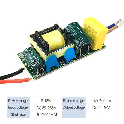 Adattatore driver LED da 8 - 12 W Alimentatore isolato CA 85 - 265 V a CC 24 - 46 V, 8 - 12W - Novalix Store