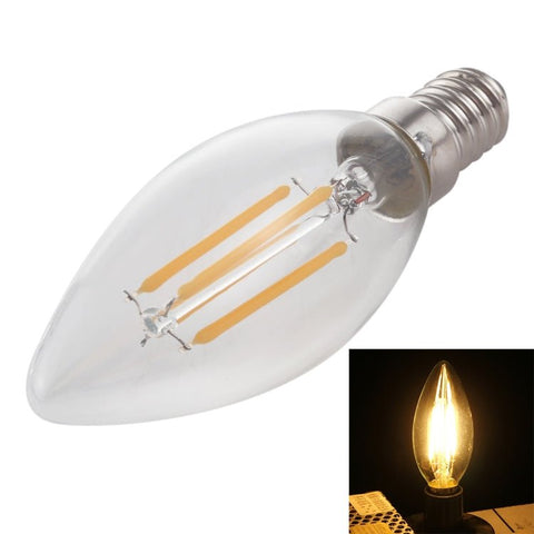 C35 E14 4W 4 LED 300 LM 3000K Lampadina a filamento LED retrò dimmerabile Luce a risparmio energetico, CA 220V, Apiciform E14 4W 220V Warm White, Apiciform E14 4W 220V White Light - Novalix Store