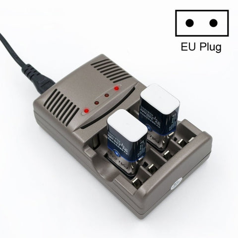 Caricabatteria CA 100 - 240 V a 4 slot per batterie AA, AAA e Ni - MH da 9 V, spina europea - Novalix Store