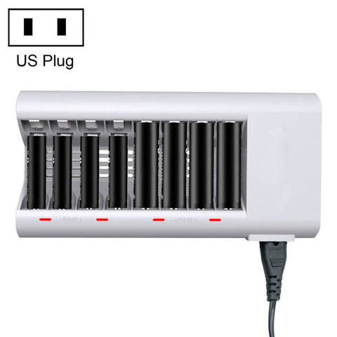 Caricabatteria da 100 - 240 V a 8 slot per batterie AA e AAA, spina americana - Novalix Store