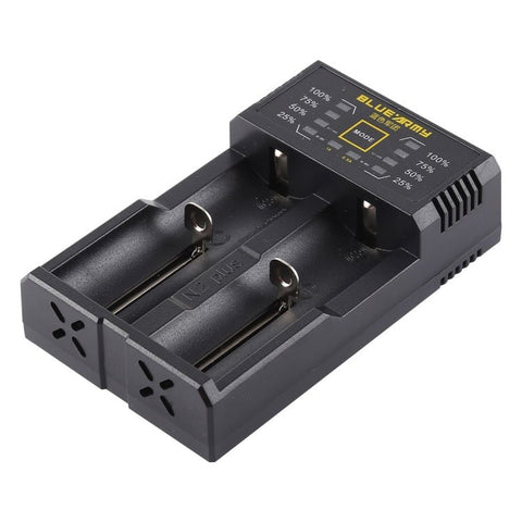 Caricabatterie intelligente micro USB N2 PLUS con indicatore luminoso per batterie 26650, 18650,18500, 14500, 16340 (RCR123) IMR/Li - on o batterie AA, AAA, AAAA, C Ni - MH/Ni - Cd - Novalix Store