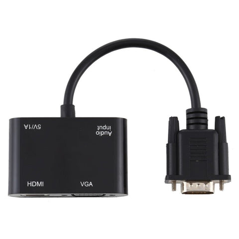 Convertitore adattatore HDTV 2 in 1 da VGA a HDMI + VGA a 15 pin con audio - Novalix Store