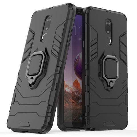 Custodia protettiva antiurto in PC + TPU per LG Q Stylo 5, con supporto ad anello magnetico, For LG Q Stylo 5 - Novalix Store