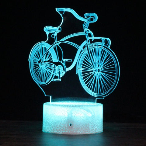 DC01 Crack Base Bicicletta Luce notturna decorativa a LED colorata creativa 3D, versione con telecomando, Remote Control Version - Novalix Store
