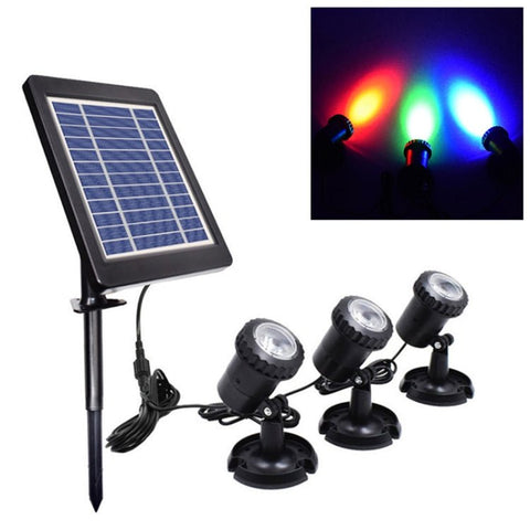 Faretto solare per immersione in piscina con luce rossa verde blu 3 in 1, Red Green Blue Light - Novalix Store