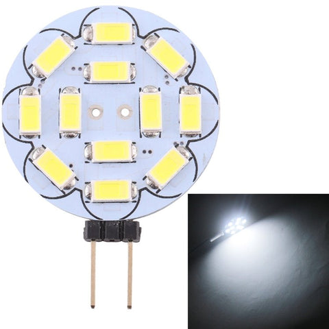 G4 12 LED SMD 5730 360LM 2800 - 3200K Lampadina con base a spillo a risparmio energetico di forma rotonda con regolazione continua, DC 12V, G4 12LEDs SMD 5730 360LM, G4 12 LEDs SMD 5730 360LM - Novalix Store