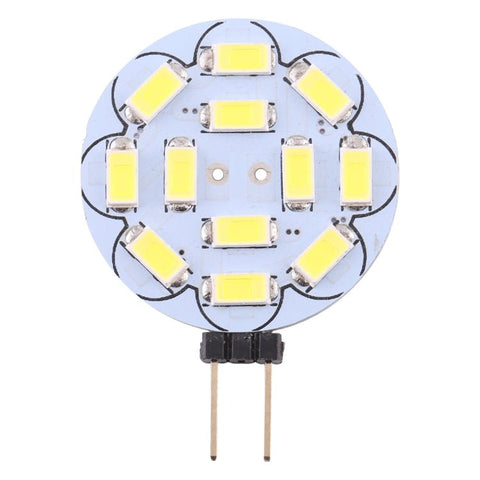 G4 12 LED SMD 5730 360LM 2800 - 3200K Lampadina con base a spillo a risparmio energetico di forma rotonda con regolazione continua, DC 12V, G4 12LEDs SMD 5730 360LM, G4 12 LEDs SMD 5730 360LM - Novalix Store