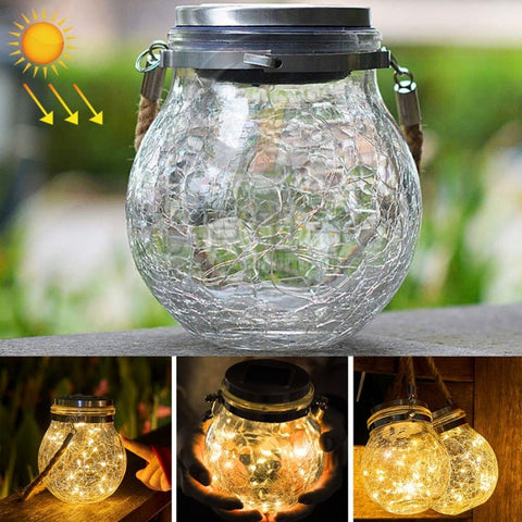 Lampada a sospensione con bottiglia di vetro a energia solare IP55 Lampada da giardino esterna impermeabile, Warm White Light - Novalix Store
