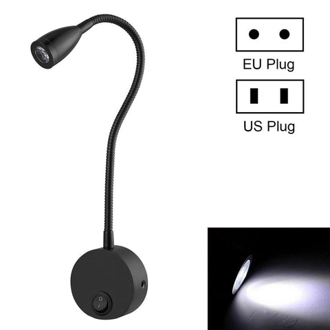 Lampada da parete per montaggio a parete da 160 LM 3000 - 3200K, certificazione CE / FCC, lunghezza collo d'oca: 30 cm, spina USA/UE, consegna predefinita spina USA, CL - 06b Black Shell - Novalix Store