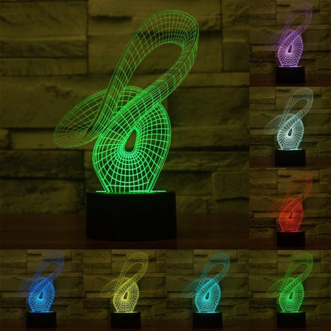 Lampada da scrivania con lampada stereo visiva creativa a 7 colori, luce notturna, 2869 Abstract Style - Novalix Store