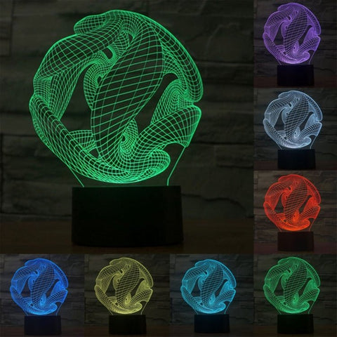 Lampada da scrivania con lampada stereo visiva creativa a 7 colori, luce notturna, Abstract Style Model 7 - Novalix Store