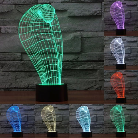 Lampada da scrivania con lampada stereo visiva creativa a 7 colori, luce notturna, Cobra Style - Novalix Store