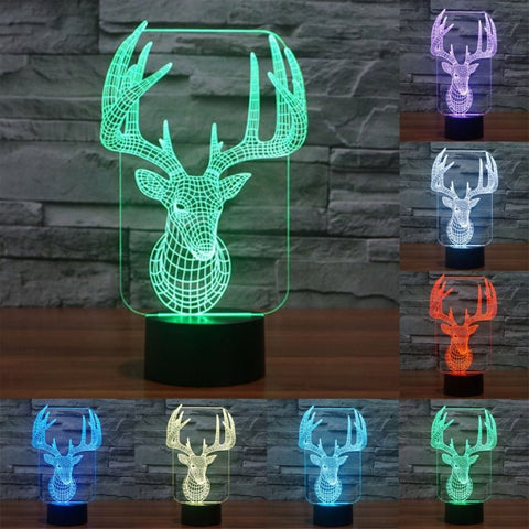 Lampada da scrivania con lampada stereo visiva creativa a 7 colori, luce notturna, Elaphurus Davidianus Style - Novalix Store