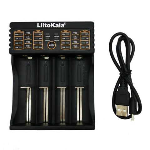 LiitoKala lii - 402 Caricabatterie al litio 4 in 1 per ioni di litio IMR 18650, 18490, 18350, 17670, 17500, 16340(RCR123), 14500, 10440 - Novalix Store