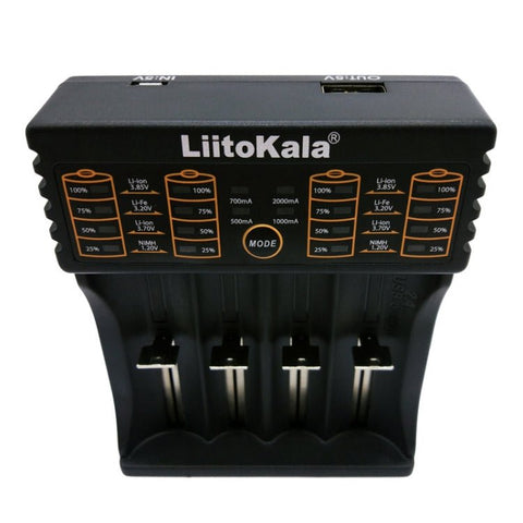 LiitoKala lii - 402 Caricabatterie al litio 4 in 1 per ioni di litio IMR 18650, 18490, 18350, 17670, 17500, 16340(RCR123), 14500, 10440 - Novalix Store