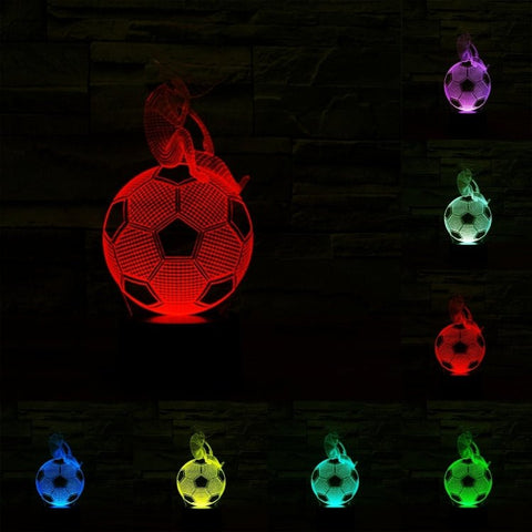 Luce notturna creativa per lampada stereo visiva con scolorimento a 7 colori, Thinking Football Style - Novalix Store