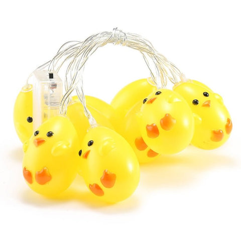 Simpatico pollo giallo tipo 1,5 m 10 LED Lampada decorativa a batteria Luce decorativa per feste domestiche per le vacanze di Pasqua, Chicken - Novalix Store