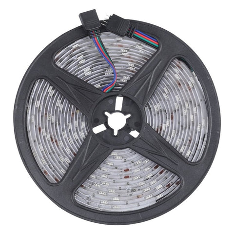 Striscia luminosa Bluetooth impermeabile SMD 5050 IP65 da 5 m, 150 LED, RGB, con telecomando a 24 tasti, spina europea, 5m 150 LEDs IP65 - Novalix Store
