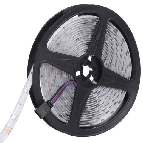 Striscia luminosa Bluetooth impermeabile SMD 5050 IP65 da 5 m, 150 LED, RGB, con telecomando a 24 tasti, spina europea, 5m 150 LEDs IP65 - Novalix Store