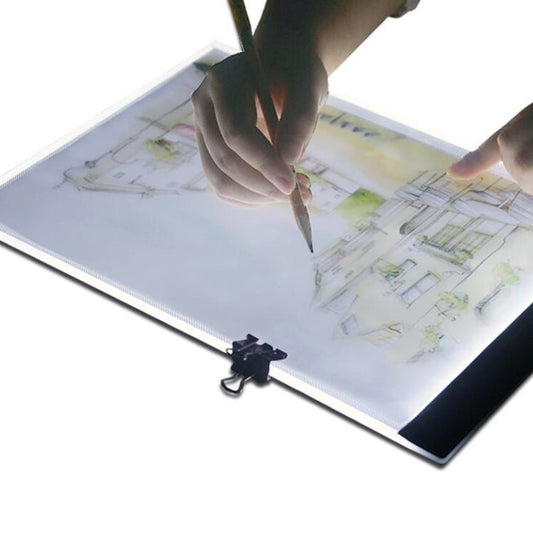 Ultra - sottile formato A4 USB portatile LED Artcraft Tracing Light Box Lavagna per copia Controllo della luminosità per artisti Disegno Schizzi Animazione e visualizzazione a raggi X, Brightness Control No Charger - Novalix Store